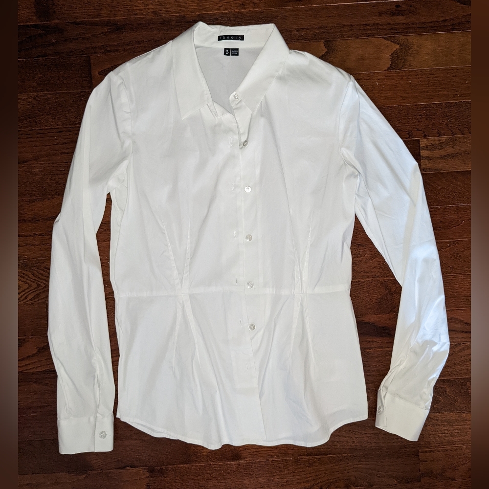 Theory White Button-Down Shirt
